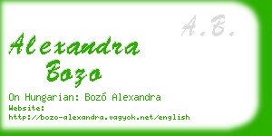 alexandra bozo business card
