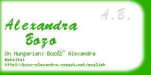 alexandra bozo business card